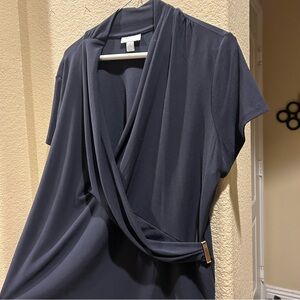 Charter Club Dark Blue Wrap Dress